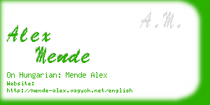 alex mende business card